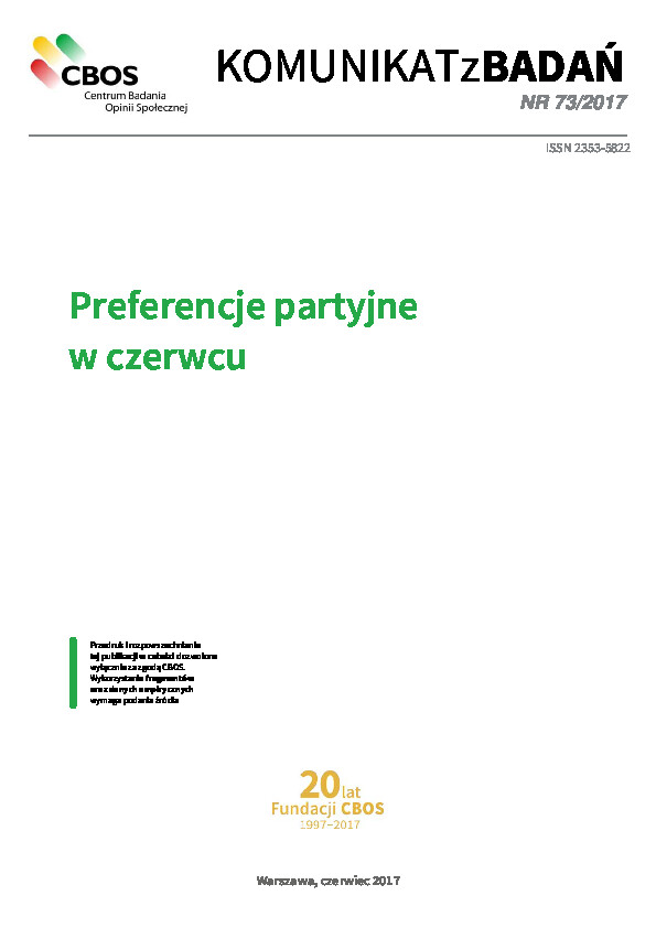 Okładka komunikatu Nr 73/2017