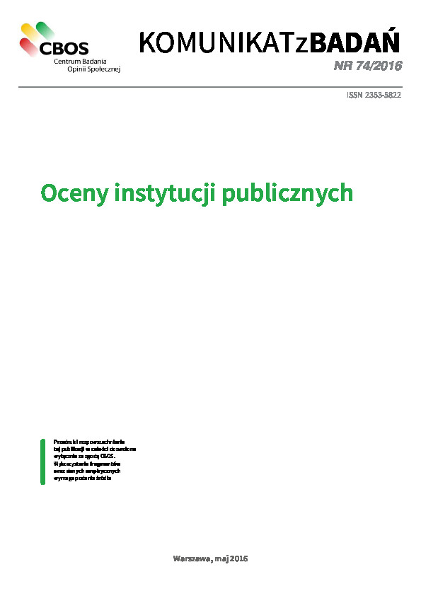 Okładka komunikatu NR 74/2016