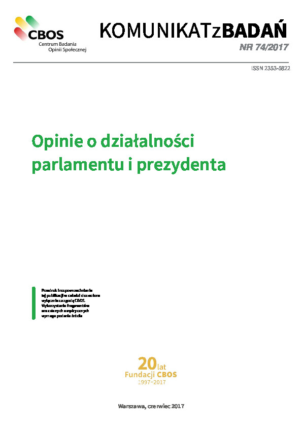 Okładka komunikatu Nr 74/2017
