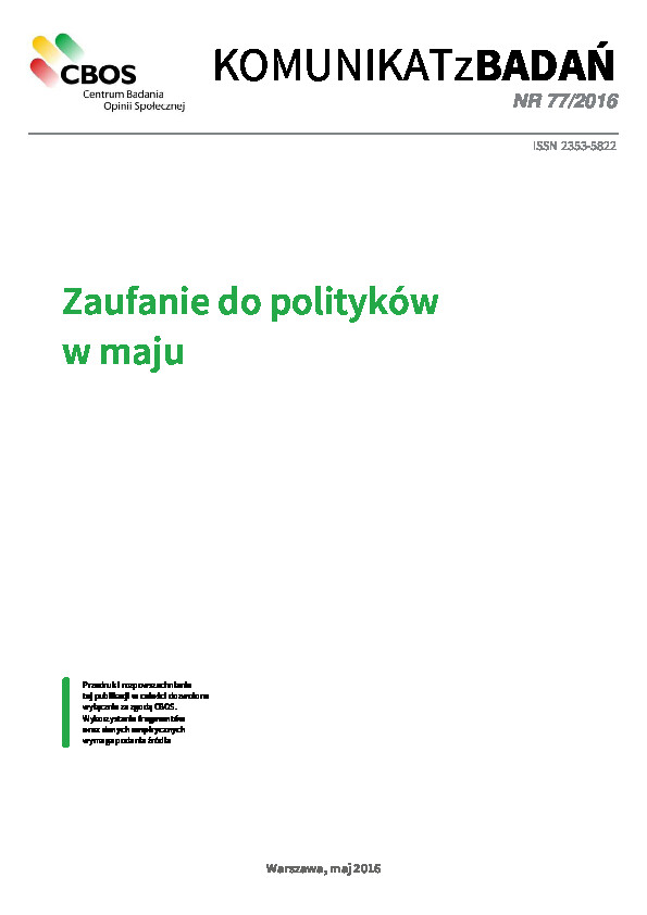 Okładka komunikatu Nr 77/2016