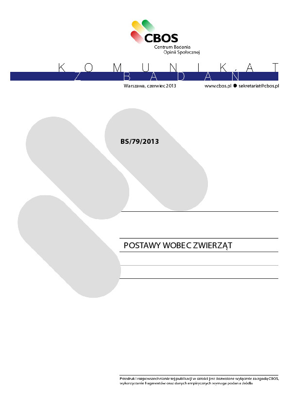 Okładka komunikatu BS/79/2013