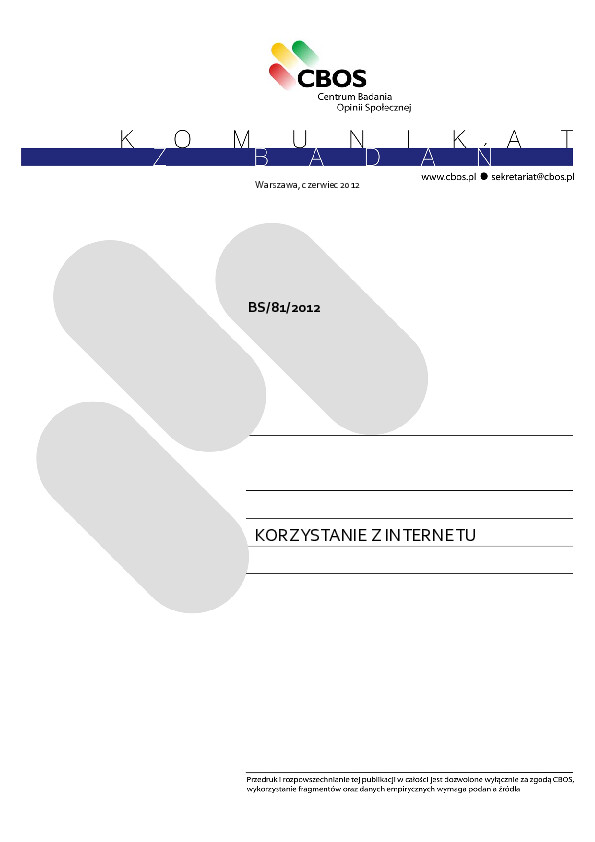 Okładka komunikatu BS/81/2012
