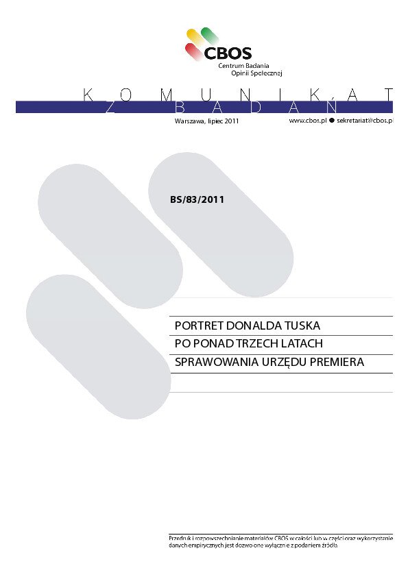 Okładka komunikatu BS/83/2011