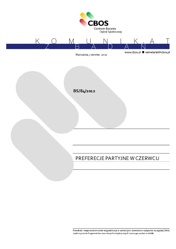 Okładka komunikatu BS/84/2012
