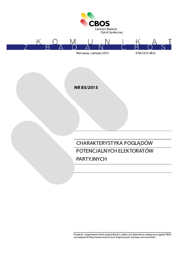 Okładka komunikatu Nr 85/2015