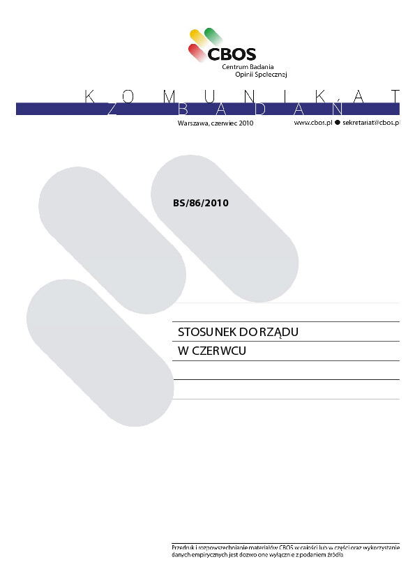 Okładka komunikatu BS/86/2010