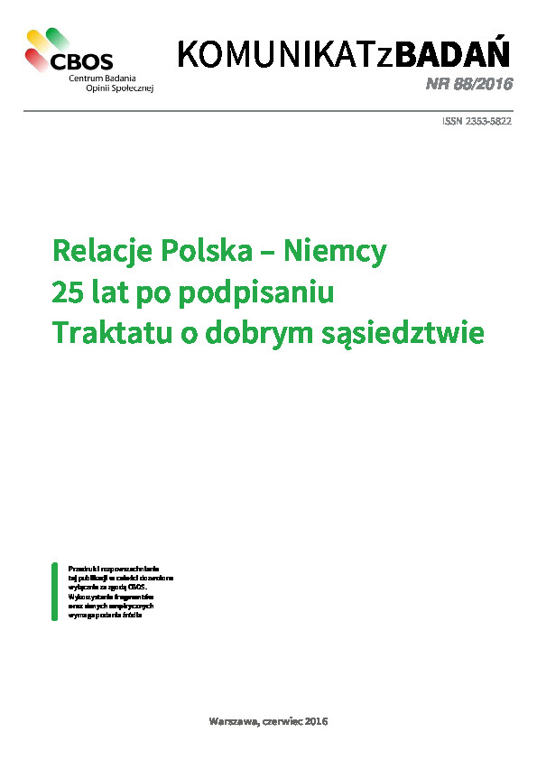 Okładka komunikatu Nr 88/2016