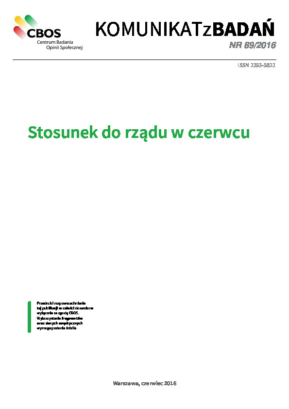 Okładka komunikatu Nr 89/2016