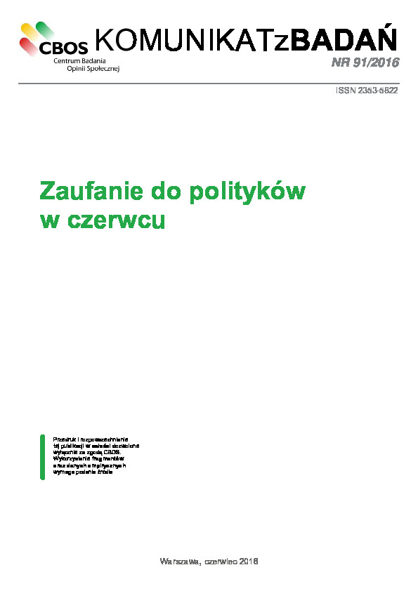 Okładka komunikatu Nr 91/2016