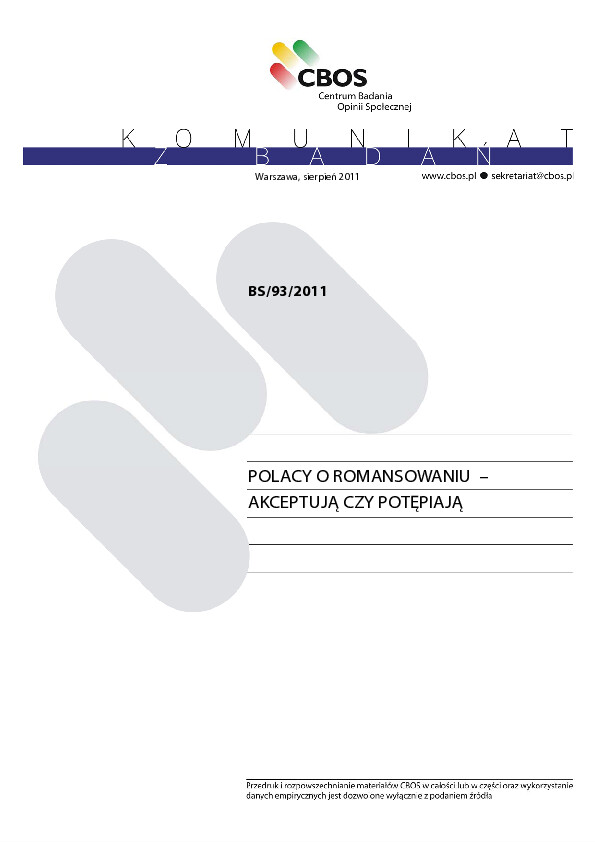 Okładka komunikatu BS/93/2011