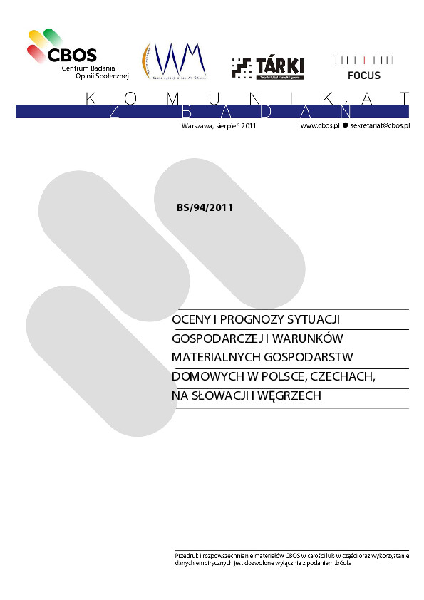 Okładka komunikatu BS/94/2011