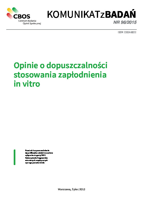 Okładka komunikatu Nr 96/2015