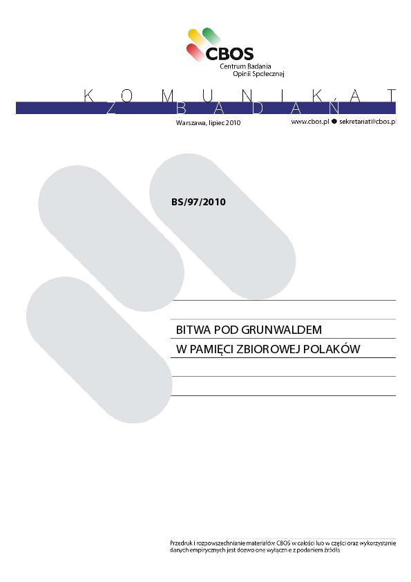 Okładka komunikatu BS/97/2010