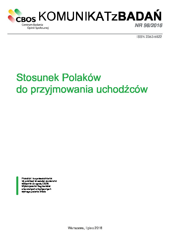 Okładka komunikatu Nr 98/2016