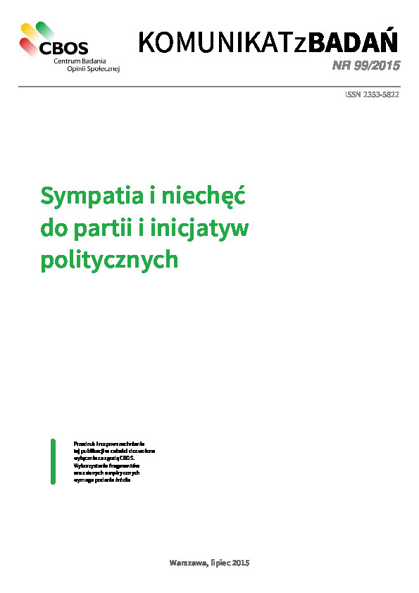 Okładka komunikatu Nr 99/2015