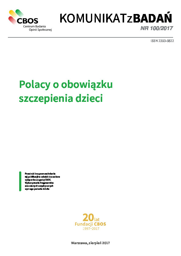 Okładka komunikatu Nr 100/2017