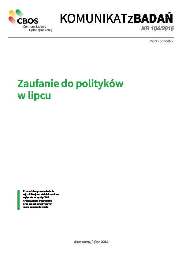 Okładka komunikatu Nr 104/2015