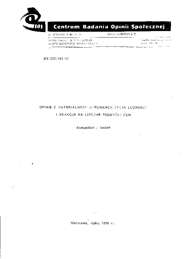 Okładka komunikatu BS/239/102/90