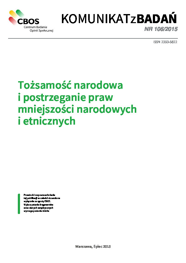 Okładka komunikatu Nr 106/2015