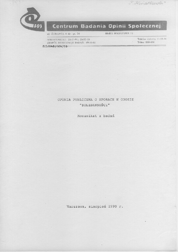 Okładka komunikatu BS/248/104/90