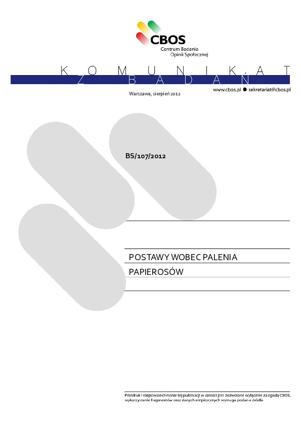 Okładka komunikatu BS/107/2012
