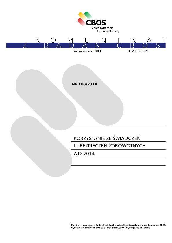 Okładka komunikatu Nr 108/2014