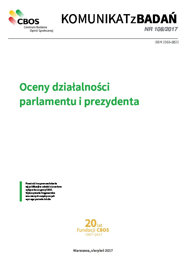 Okładka komunikatu Nr 108/2017