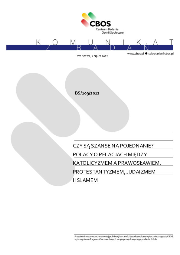 Okładka komunikatu BS/109/2012