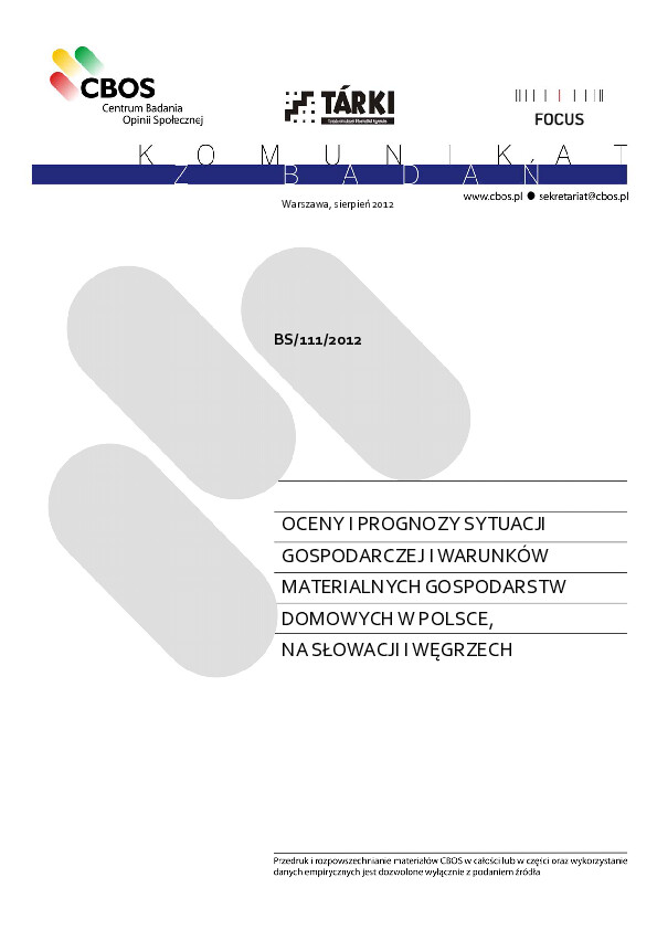 Okładka komunikatu BS/111/2012