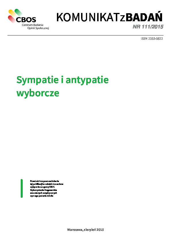 Okładka komunikatu Nr 111/2015