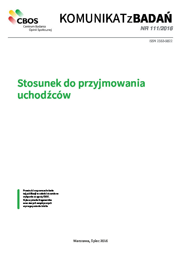 Okładka komunikatu Nr 111/2016