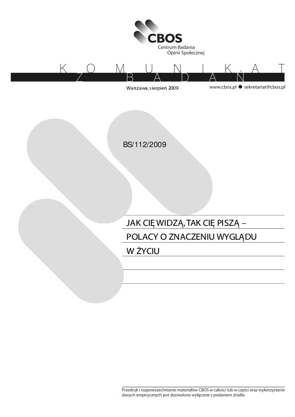 Okładka komunikatu BS/112/2009