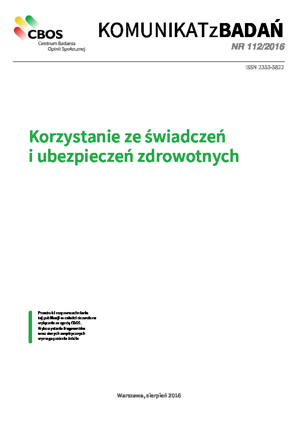 Okładka komunikatu Nr 112/2016