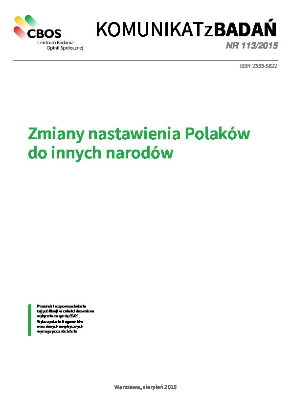 Okładka komunikatu Nr 113/2015
