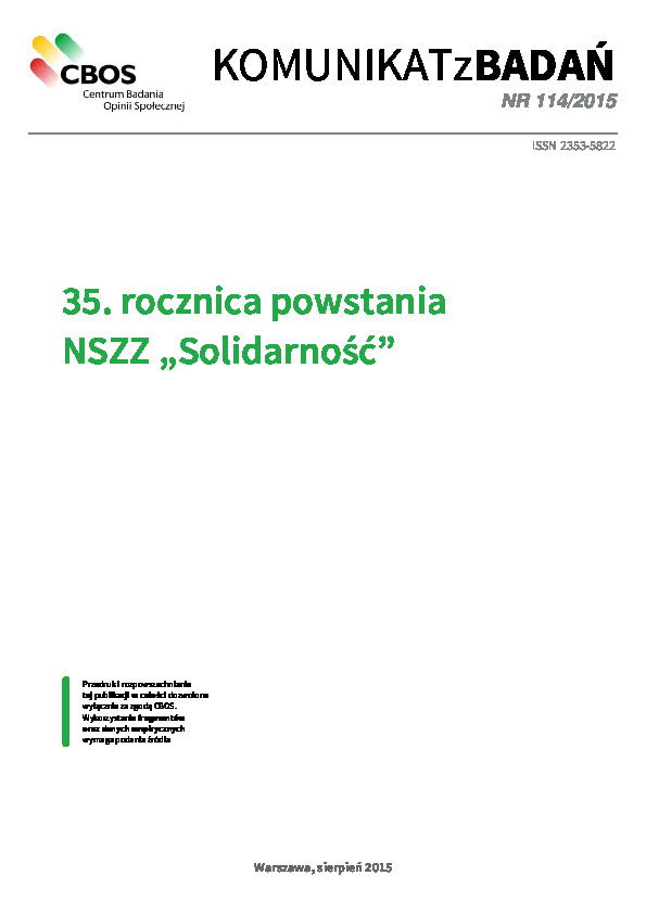 Okładka komunikatu Nr 114/2015