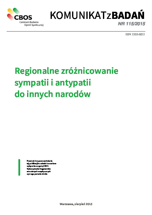 Okładka komunikatu Nr 115/2015