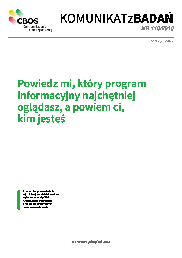 Okładka komunikatu Nr 116/2016