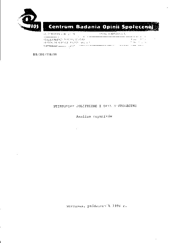 Okładka komunikatu BS/301/116/90