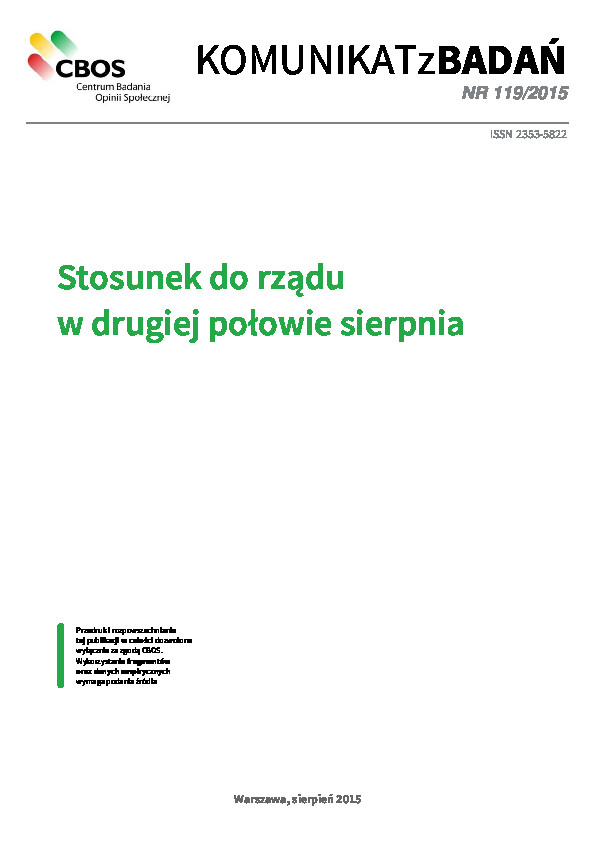Okładka komunikatu Nr 119/2015