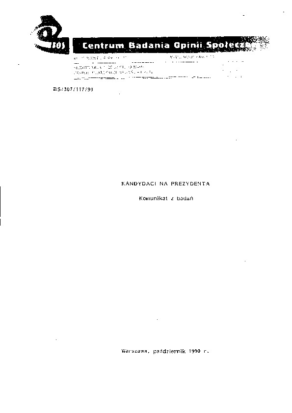 Okładka komunikatu BS/302/117/90