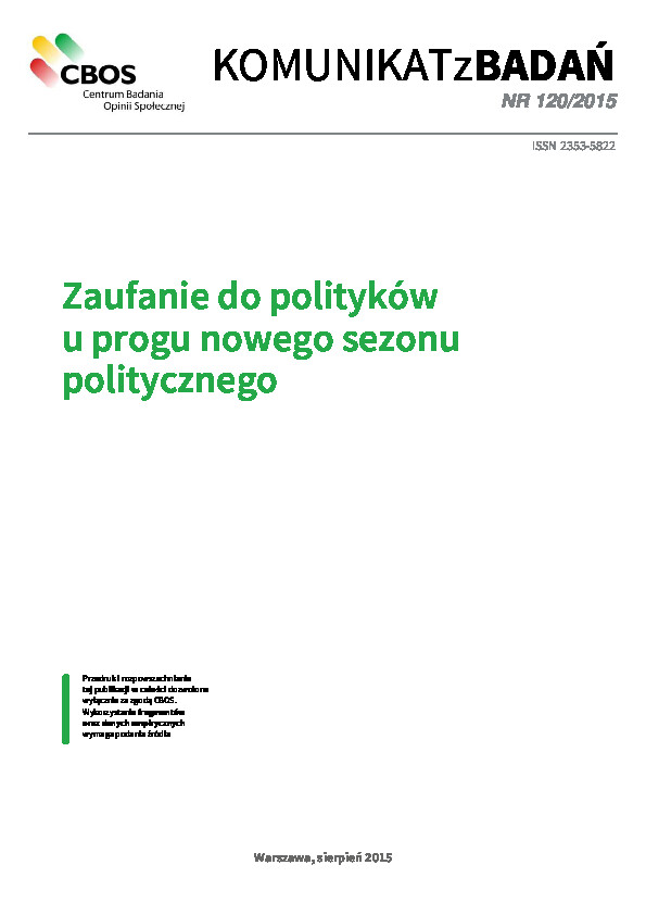 Okładka komunikatu Nr 120/2015