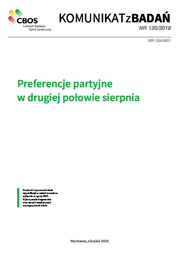 Okładka komunikatu Nr 120/2016