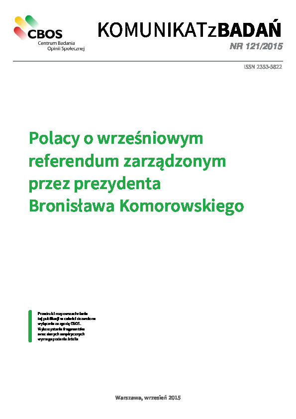 Okładka komunikatu Nr 121/2015