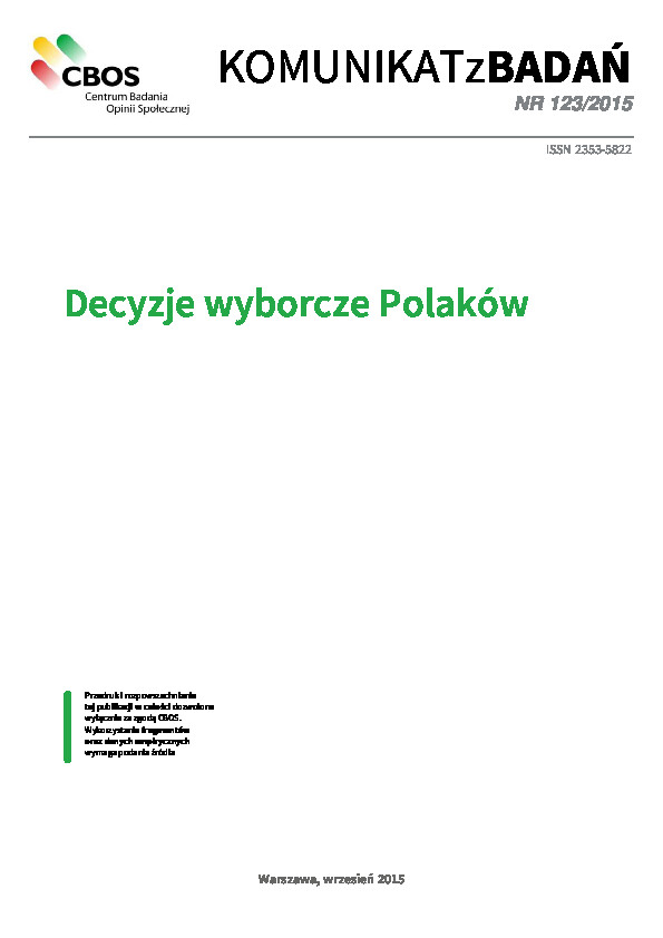 Okładka komunikatu Nr 123/2015