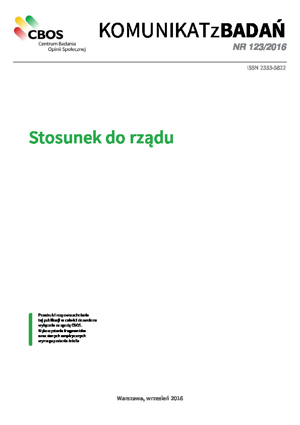 Okładka komunikatu Nr 123/2016
