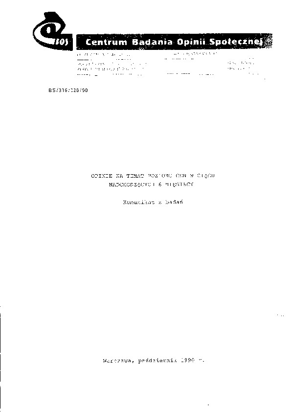 Okładka komunikatu BS/316/120/90