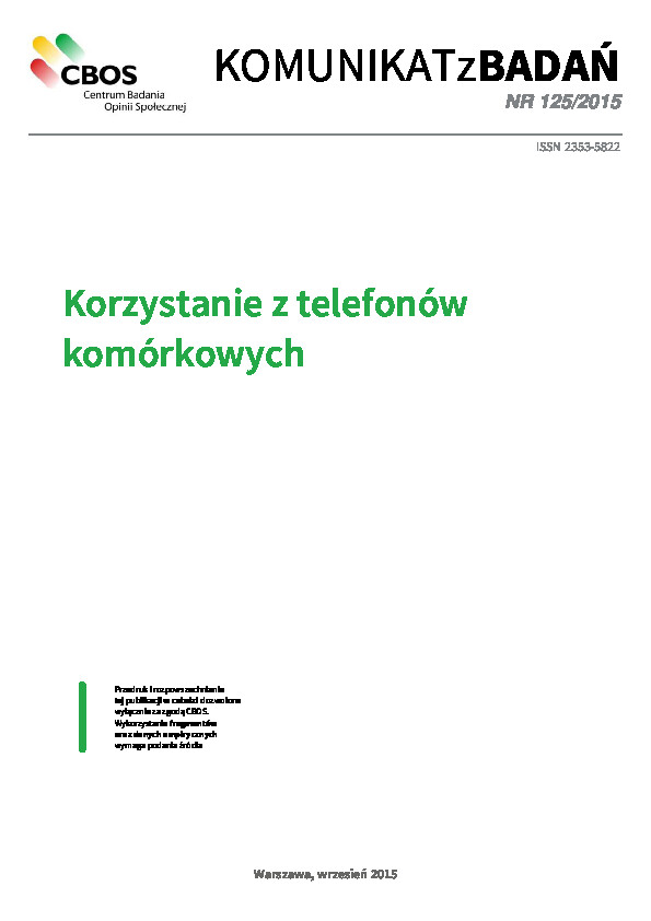 Okładka komunikatu Nr 125/2015