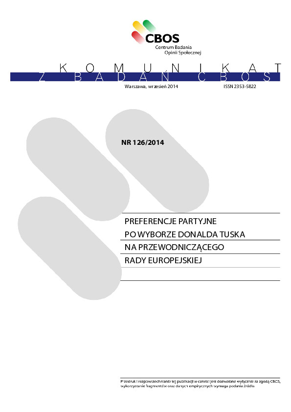 Okładka komunikatu Nr 126/2014