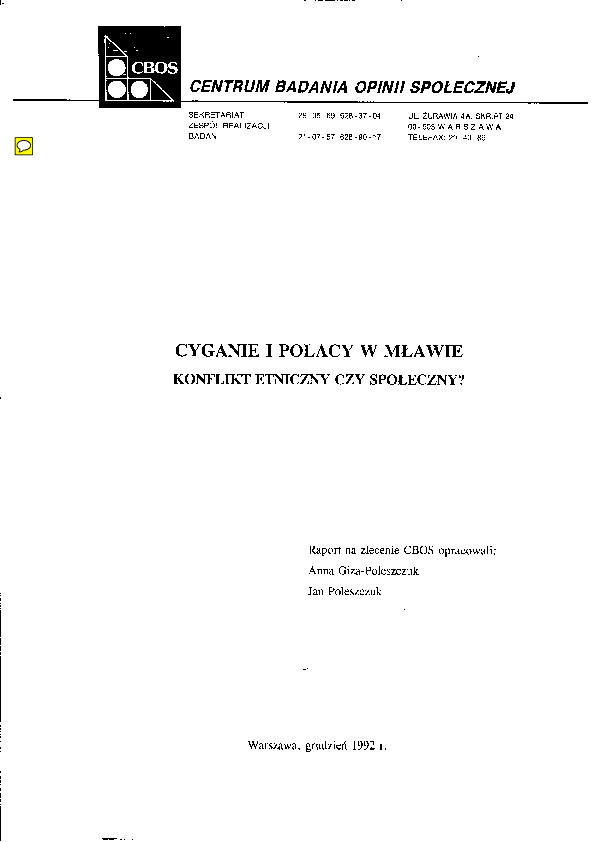 Okładka komunikatu 126/92