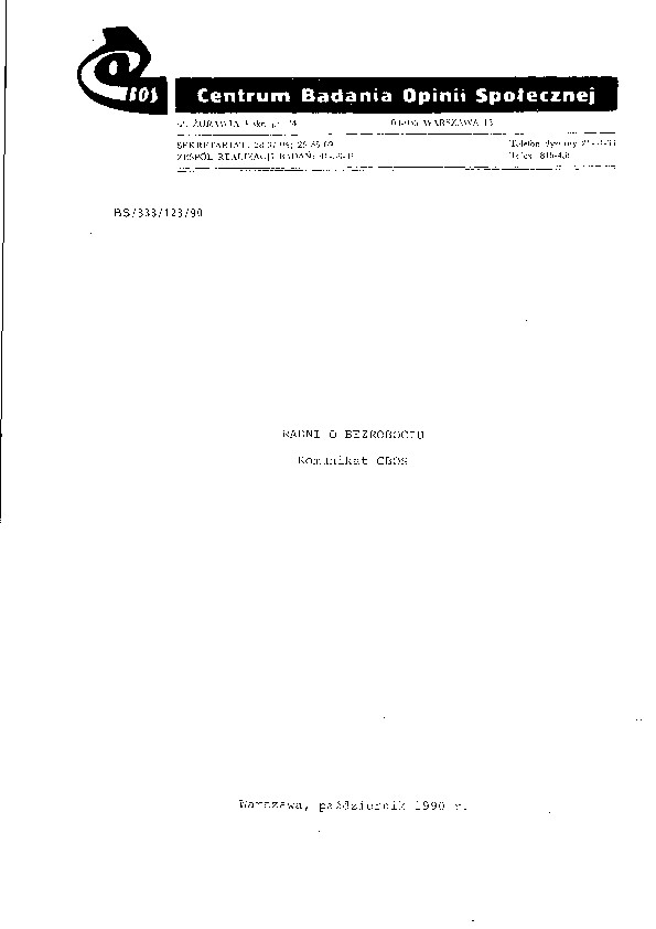 Okładka komunikatu BS/338/123/90